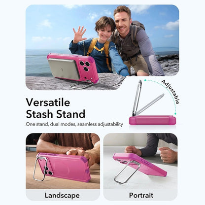 Étui MagSafe pour Apple iPhone 17 Pro Max, ESR, Cyber Armor Kickstand, Rose