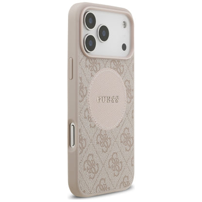 Étui MagSafe pour Apple iPhone 17 Pro Max, Guess, 4G Circle Classic Logo, Rose.