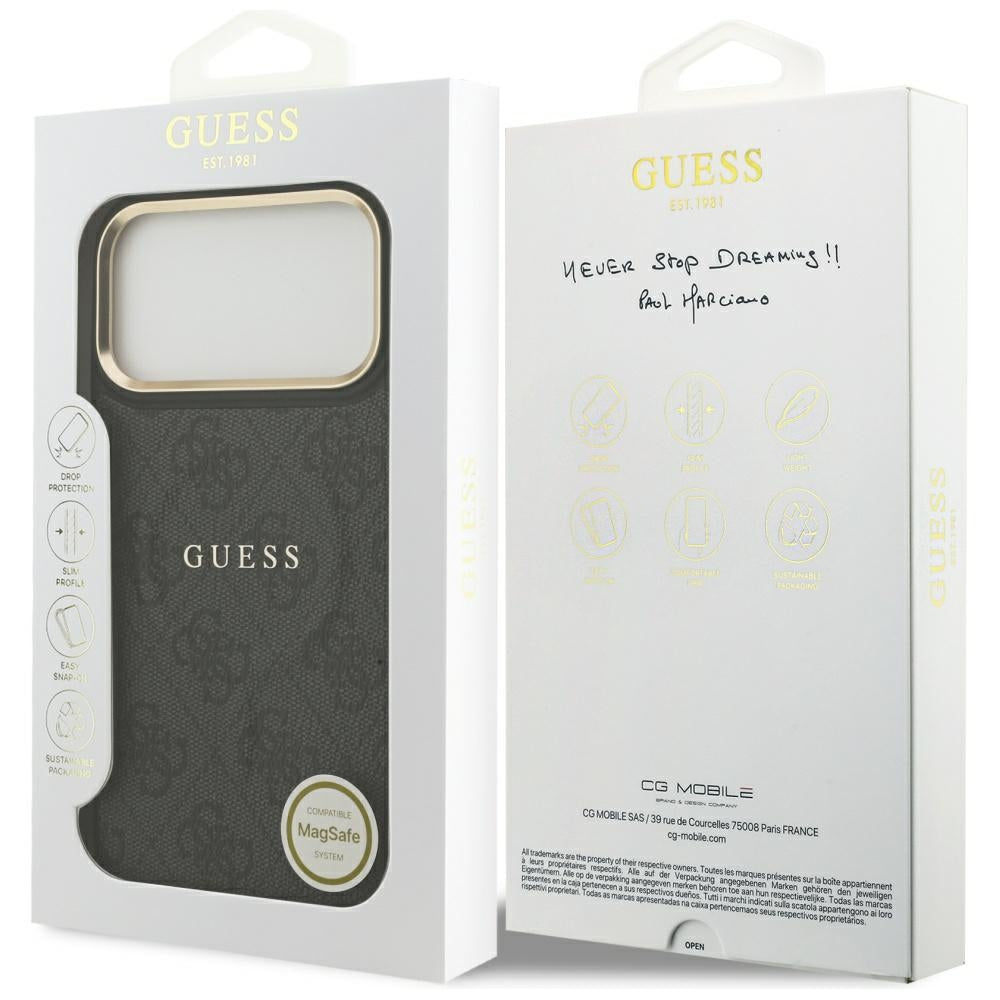 Coque MagSafe pour Apple iPhone 17 Pro Max, Guess, 4G Classic, Noire