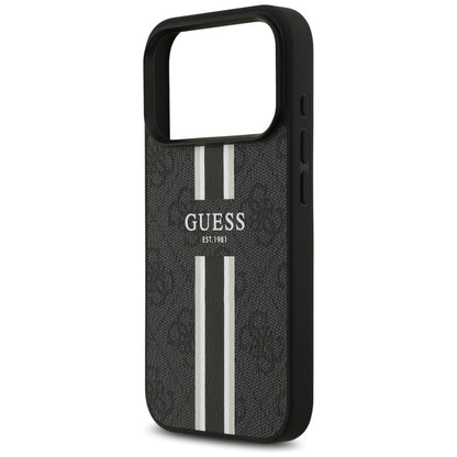 Étui MagSafe pour Apple iPhone 17 Pro Max, Guess, 4G Printed Stripes, Noir
