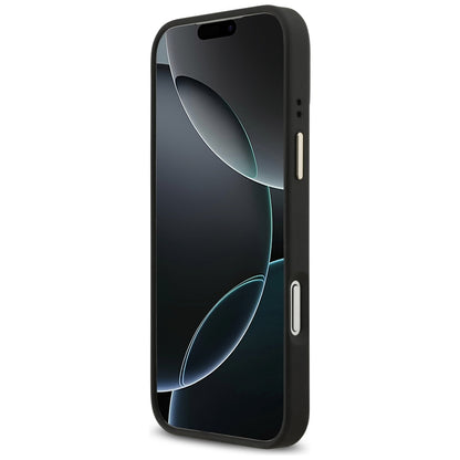Étui MagSafe pour Apple iPhone 17 Pro Max, Guess, Logo Strass 4G avec Grande Bandoulière, Noir
