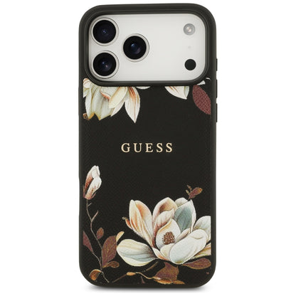 Étui MagSafe pour Apple iPhone 17 Pro Max, Guess, Grained Flowers, Noir