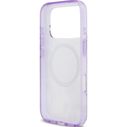 Étui MagSafe pour Apple iPhone 17 Pro Max, Guess, IML Flower & Tonal Circle, Violet