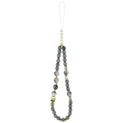 Étui MagSafe pour Apple iPhone 17 Pro Max, Guess, IML Flowers with Pearl Strap, Noir