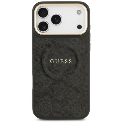 Coque MagSafe pour Apple iPhone 17 Pro Max, Guess, Peony Hot Stamp, Noire