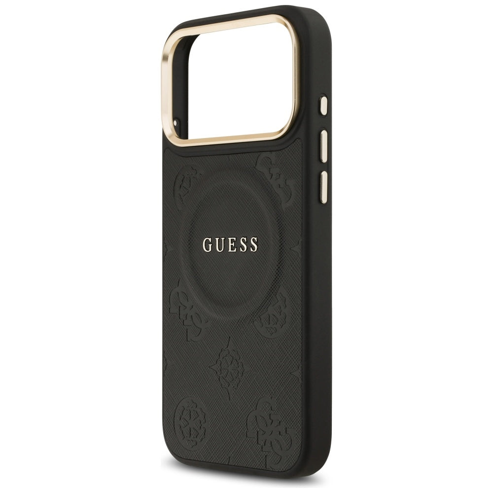 Coque MagSafe pour Apple iPhone 17 Pro Max, Guess, Peony Hot Stamp, Noire