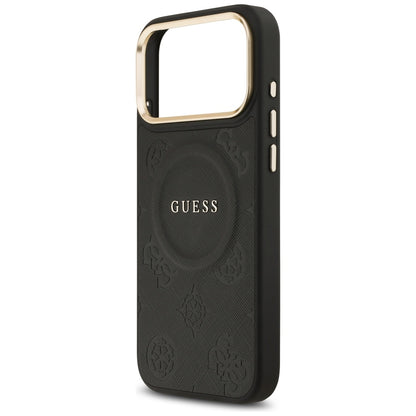Coque MagSafe pour Apple iPhone 17 Pro Max, Guess, Peony Hot Stamp, Noire