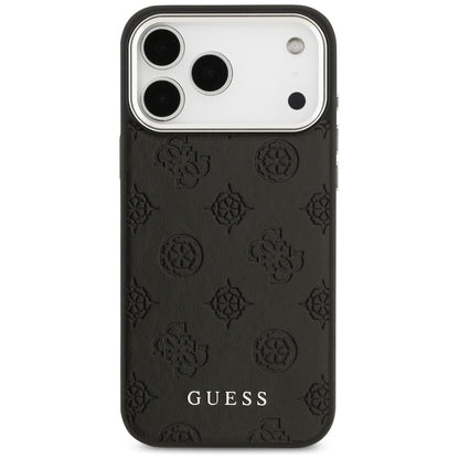 Coque MagSafe pour Apple iPhone 17 Pro Max, Guess, Peony Hot Stamp Script, Noire