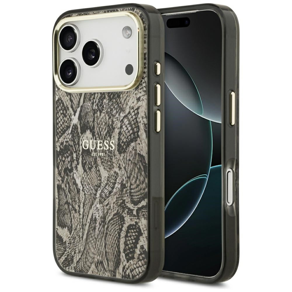 MagSafe Case for Apple iPhone 17 Pro Max, Guess, Python Pattern, Brown