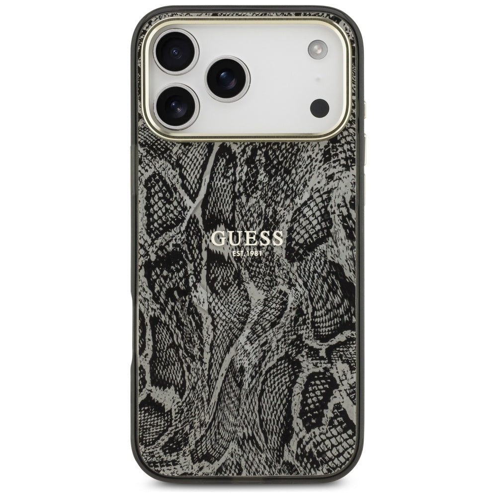 MagSafe Case for Apple iPhone 17 Pro Max, Guess, Python Pattern, Black