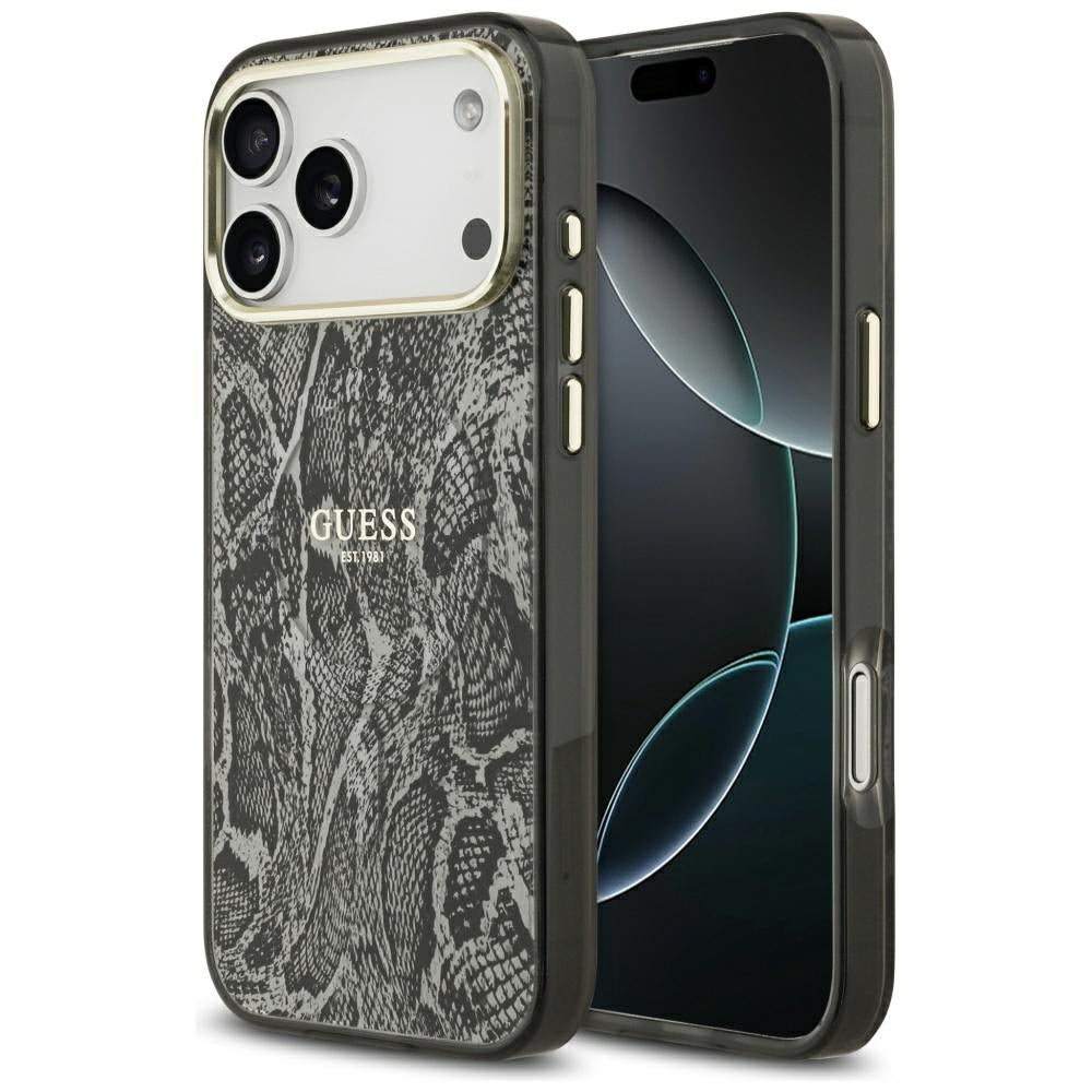 MagSafe Case for Apple iPhone 17 Pro Max, Guess, Python Pattern, Black