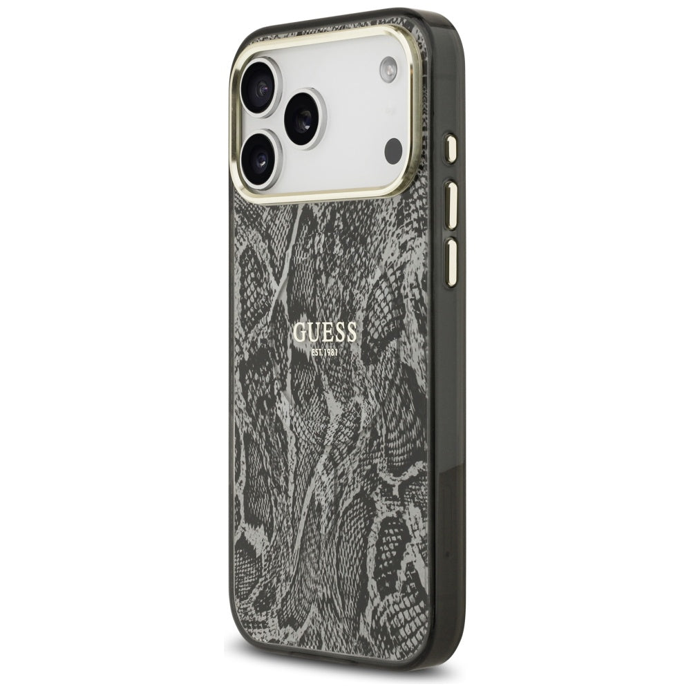 MagSafe Case for Apple iPhone 17 Pro Max, Guess, Python Pattern, Black