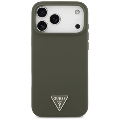 Étui MagSafe pour Apple iPhone 17 Pro Max, Guess, Logo Triangle, Kaki