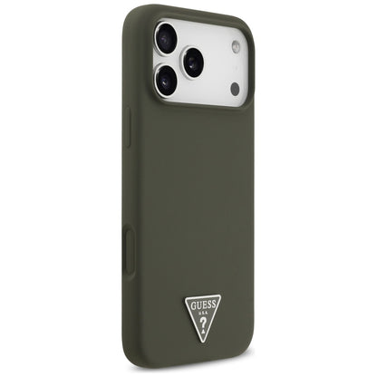 Étui MagSafe pour Apple iPhone 17 Pro Max, Guess, Logo Triangle, Kaki