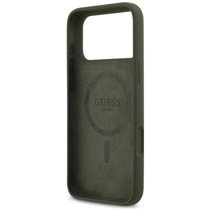 Étui MagSafe pour Apple iPhone 17 Pro Max, Guess, Logo Triangle, Kaki