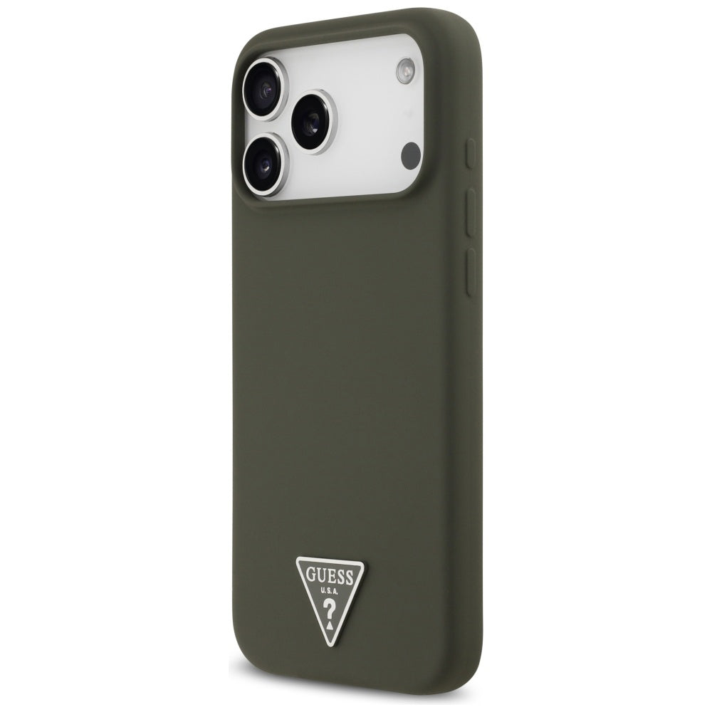 Étui MagSafe pour Apple iPhone 17 Pro Max, Guess, Logo Triangle, Kaki