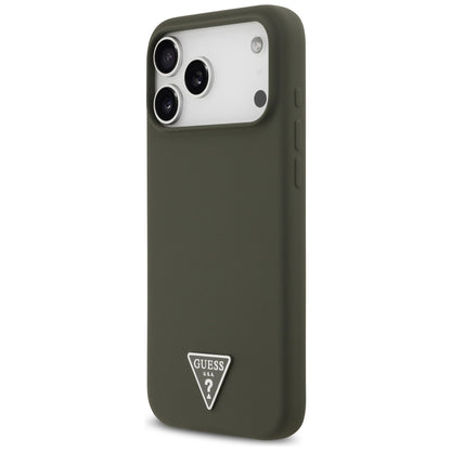 Étui MagSafe pour Apple iPhone 17 Pro Max, Guess, Logo Triangle, Kaki