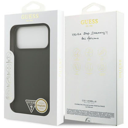 Étui MagSafe pour Apple iPhone 17 Pro Max, Guess, Logo Triangle, Kaki