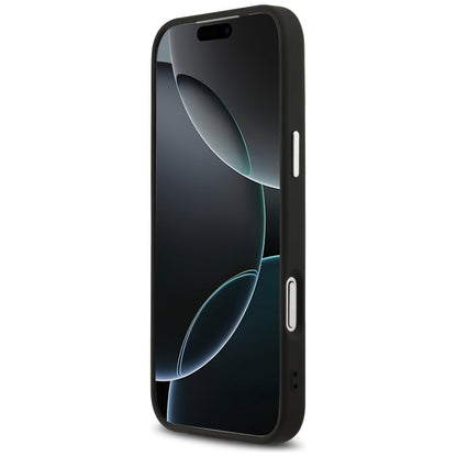 Coque MagSafe pour Apple iPhone 17 Pro Max, Guess, Logo Triangle, Noir Argenté