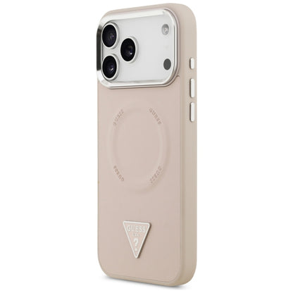 MagSafe Case for Apple iPhone 17 Pro Max, Guess, Triangle Logo, Silver Pink