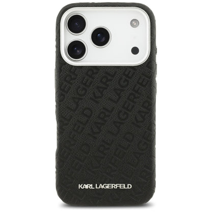 Étui MagSafe pour Apple iPhone 17 Pro Max, Karl Lagerfeld, FW Stamped Karl, Noir