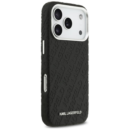 Étui MagSafe pour Apple iPhone 17 Pro Max, Karl Lagerfeld, FW Stamped Karl, Noir