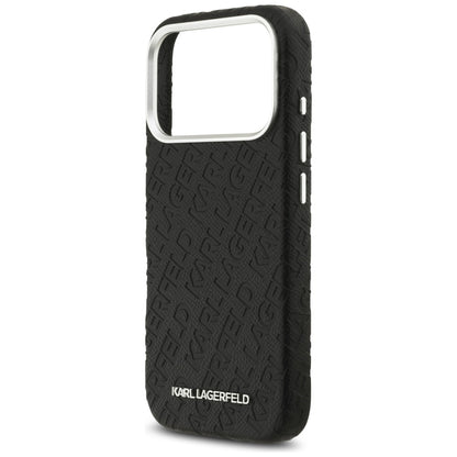 Étui MagSafe pour Apple iPhone 17 Pro Max, Karl Lagerfeld, FW Stamped Karl, Noir