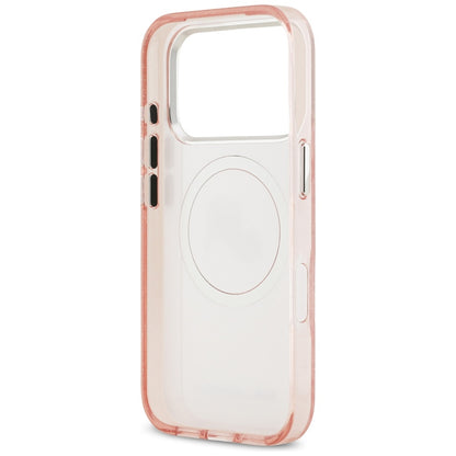 Coque MagSafe pour Apple iPhone 17 Pro Max, Karl Lagerfeld, Glitter Karl & Choupette Head, Rose.