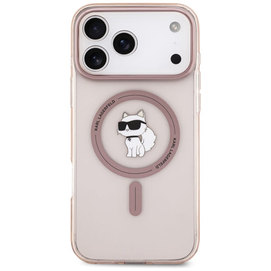 Coque MagSafe pour Apple iPhone 17 Pro Max, Karl Lagerfeld, IML Choupette, Rose