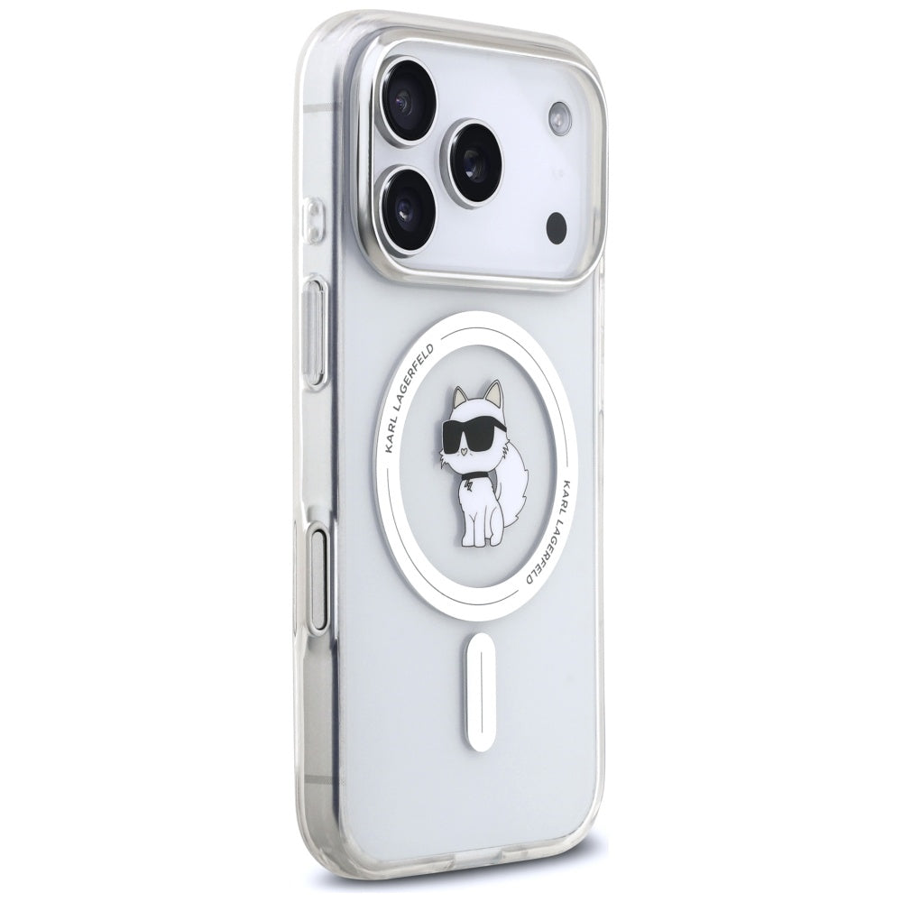 Étui MagSafe pour Apple iPhone 17 Pro Max, Karl Lagerfeld, IML Choupette, Transparent