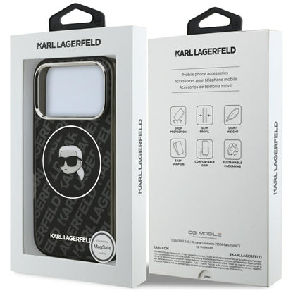 Housse MagSafe pour Apple iPhone 17 Pro Max, Karl Lagerfeld, IML Karl's Head, Noire