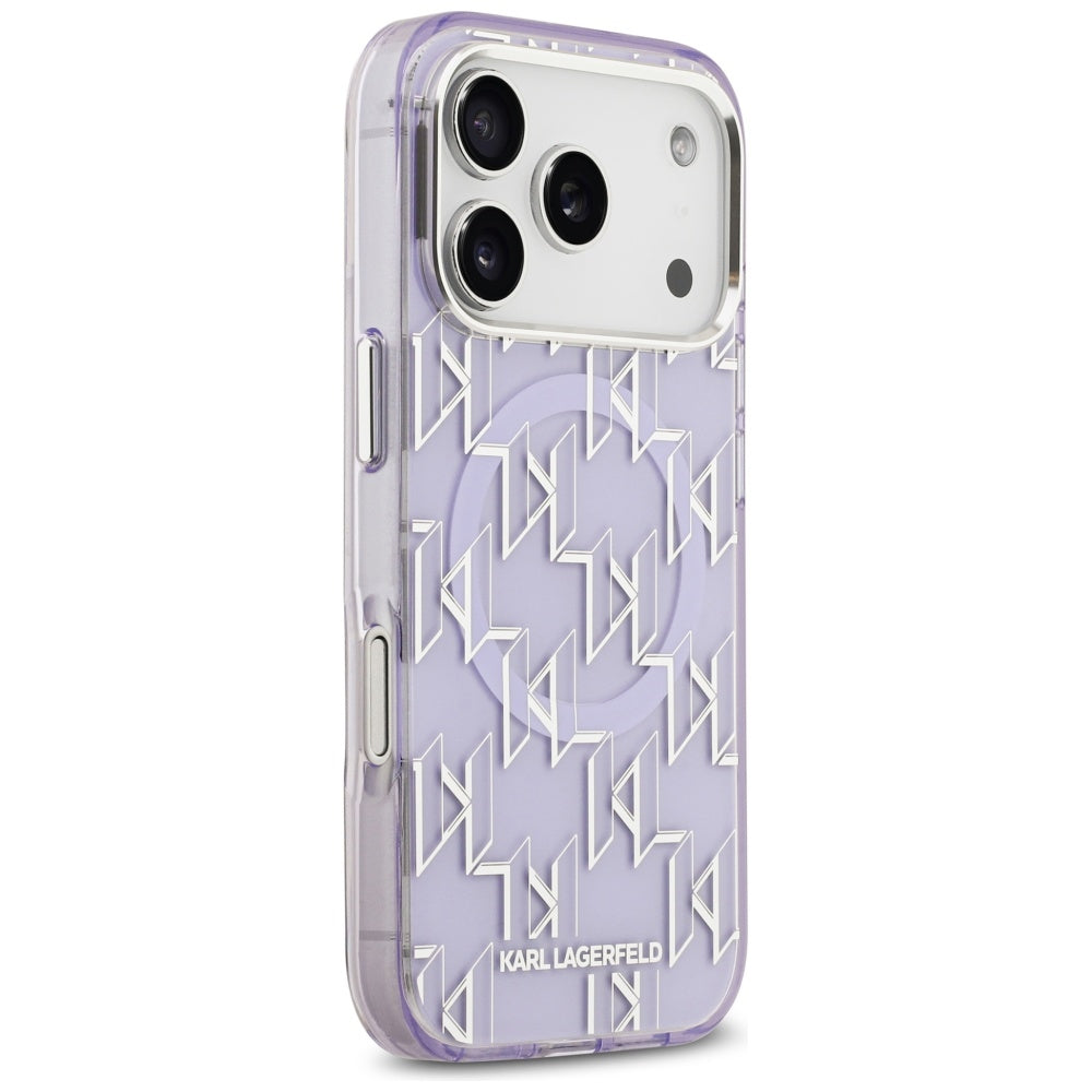Étui MagSafe pour Apple iPhone 17 Pro Max, Karl Lagerfeld, IML KL Monogram, Violet
