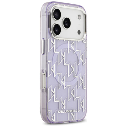 Étui MagSafe pour Apple iPhone 17 Pro Max, Karl Lagerfeld, IML KL Monogram, Violet