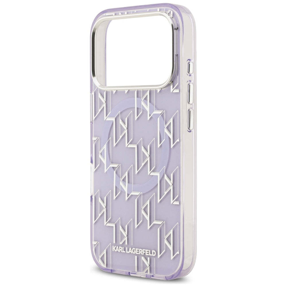Étui MagSafe pour Apple iPhone 17 Pro Max, Karl Lagerfeld, IML KL Monogram, Violet
