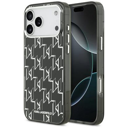 Étui MagSafe pour Apple iPhone 17 Pro Max, Karl Lagerfeld, IML KL Monogram, Noir