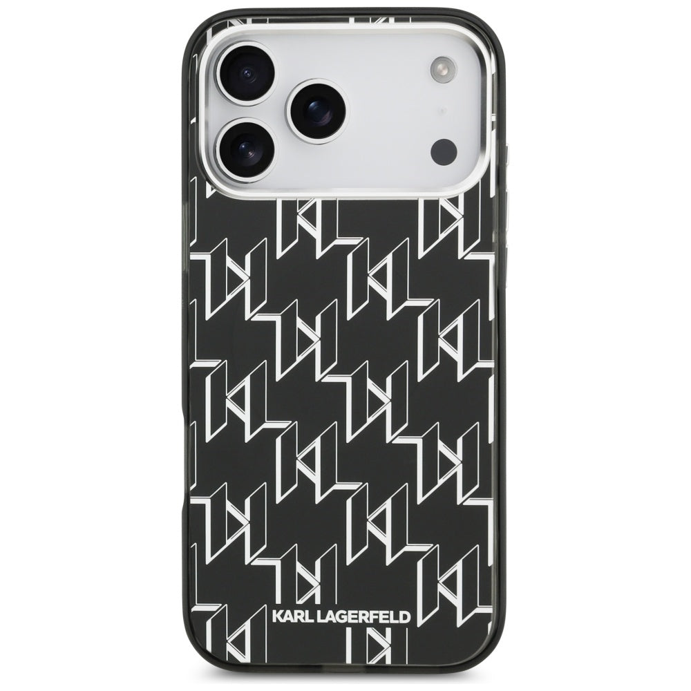 Étui MagSafe pour Apple iPhone 17 Pro Max, Karl Lagerfeld, IML KL Monogram, Noir