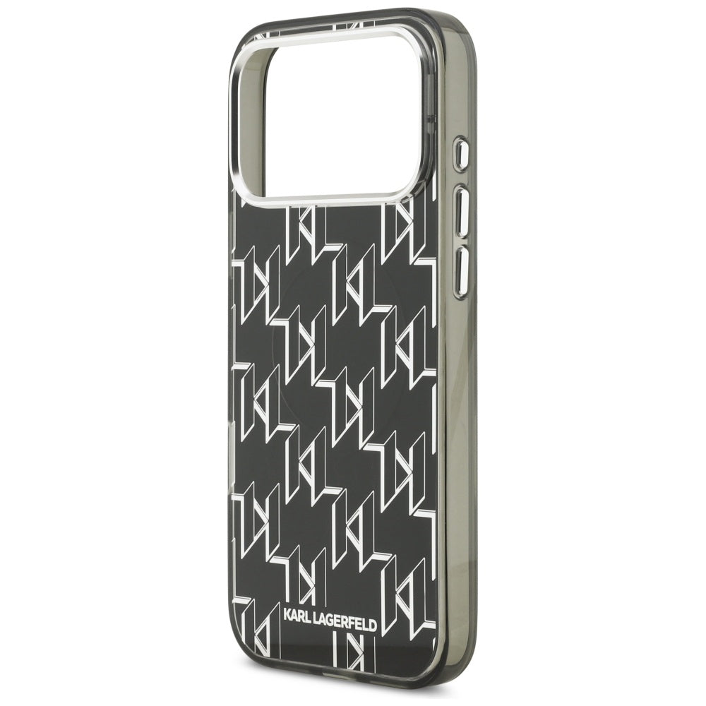 Étui MagSafe pour Apple iPhone 17 Pro Max, Karl Lagerfeld, IML KL Monogram, Noir