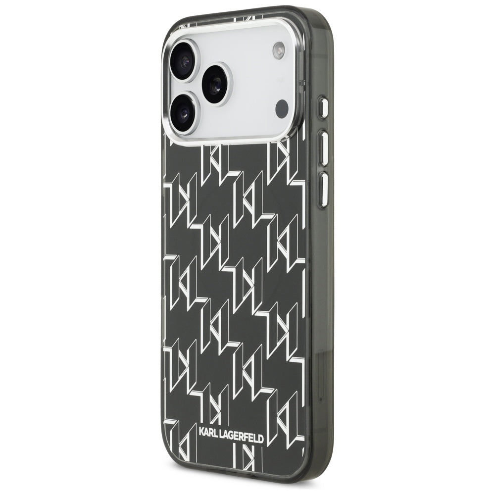 Étui MagSafe pour Apple iPhone 17 Pro Max, Karl Lagerfeld, IML KL Monogram, Noir