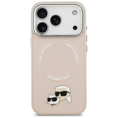 Coque MagSafe pour Apple iPhone 17 Pro Max, Karl Lagerfeld, Karl & Choupette Pins, Rose