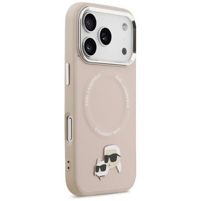 Coque MagSafe pour Apple iPhone 17 Pro Max, Karl Lagerfeld, Karl & Choupette Pins, Rose