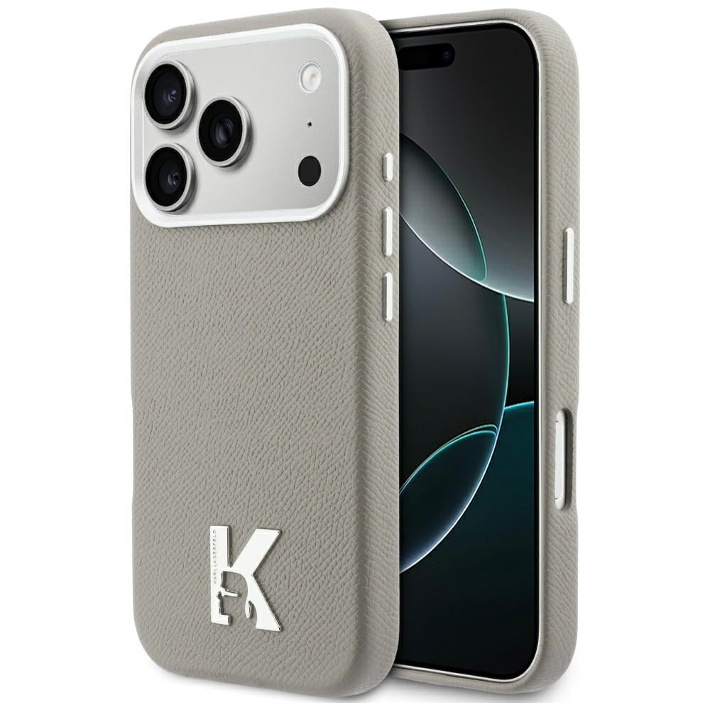 Étui MagSafe pour Apple iPhone 17 Pro Max, Karl Lagerfeld, Logo Karl Head, Gris
