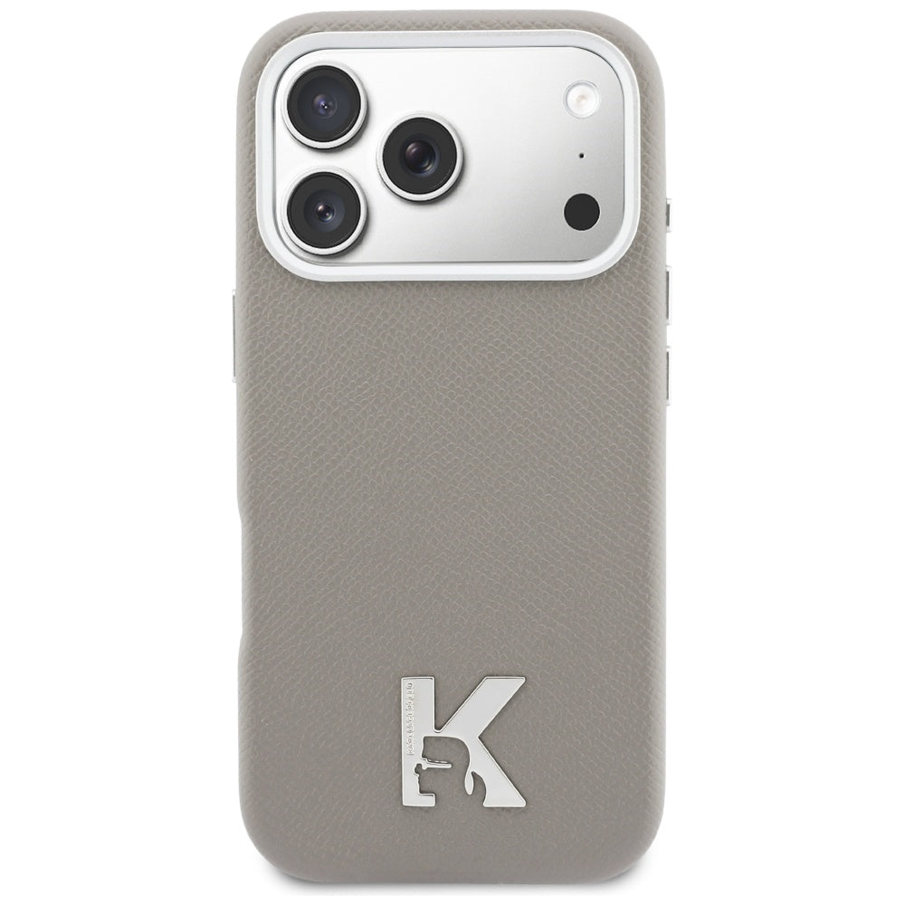 Étui MagSafe pour Apple iPhone 17 Pro Max, Karl Lagerfeld, Logo Karl Head, Gris