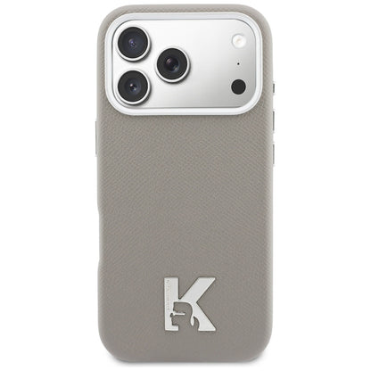 Étui MagSafe pour Apple iPhone 17 Pro Max, Karl Lagerfeld, Logo Karl Head, Gris