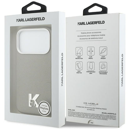 Étui MagSafe pour Apple iPhone 17 Pro Max, Karl Lagerfeld, Logo Karl Head, Gris