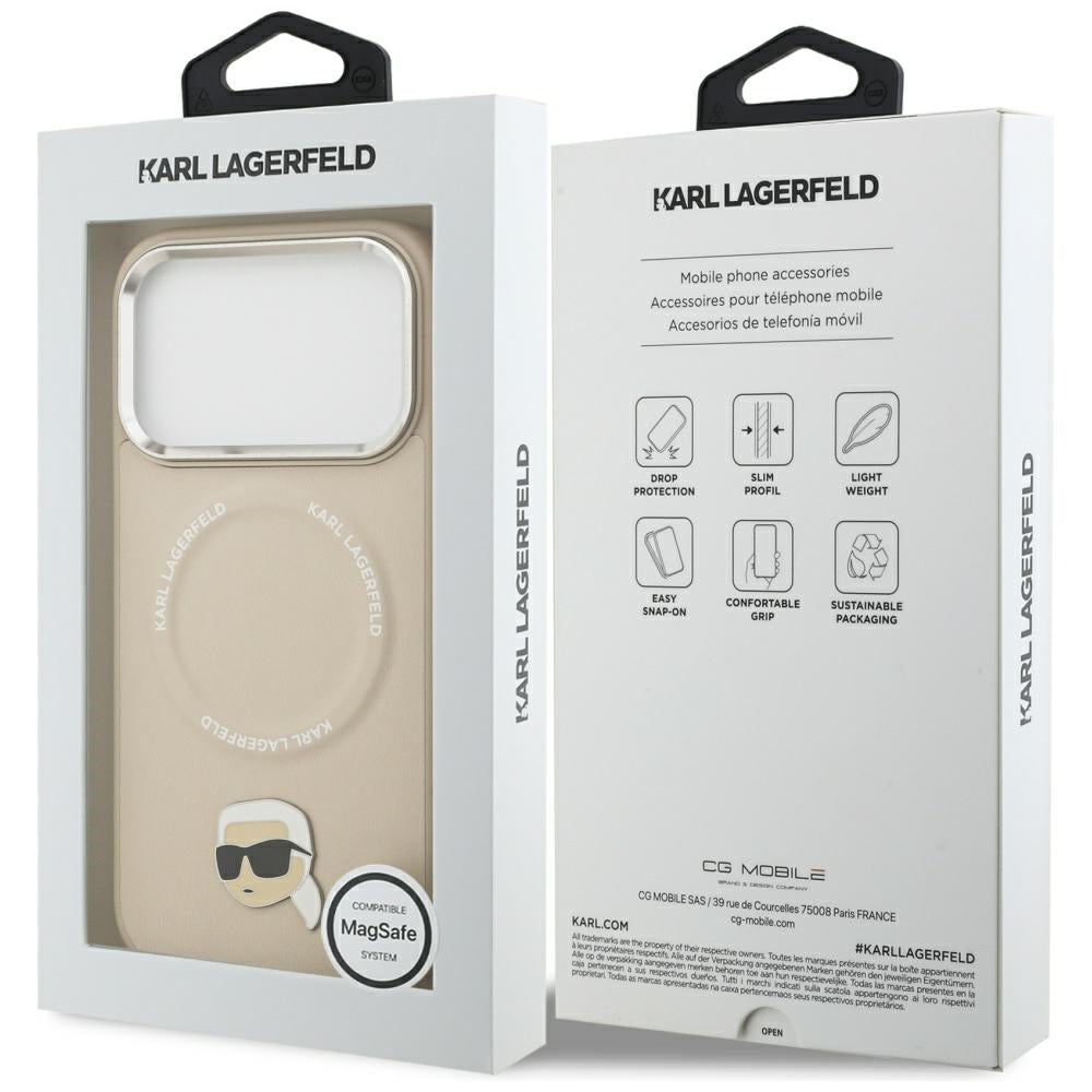 MagSafe Case for Apple iPhone 17 Pro Max, Karl Lagerfeld, Karl Pin, Beige