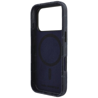 Étui MagSafe pour Apple iPhone 17 Pro Max, Karl Lagerfeld, Logo Monogramme KL, Bleu