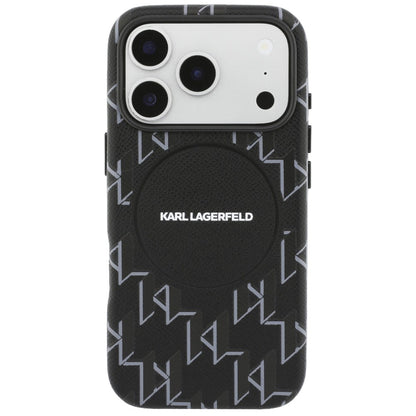 Étui MagSafe pour Apple iPhone 17 Pro Max, Karl Lagerfeld, logo KL Monogram, Noir