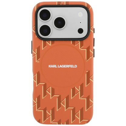 MagSafe Case for Apple iPhone 17 Pro Max, Karl Lagerfeld, KL Monogram Logo, Orange