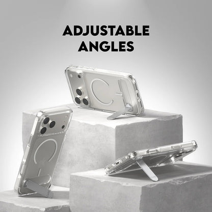 Coque MagSafe pour Apple iPhone 17 Pro Max, PanzerGlass, avec fonction support, Transparente Blanche