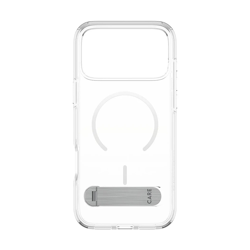 Coque MagSafe pour Apple iPhone 17 Pro Max, PanzerGlass, avec fonction support, Transparente Blanche